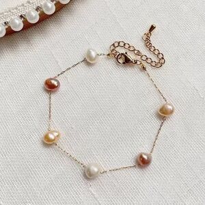 18K Gold Plated Irregular Charm Natural Baroque Pearl Bracelet